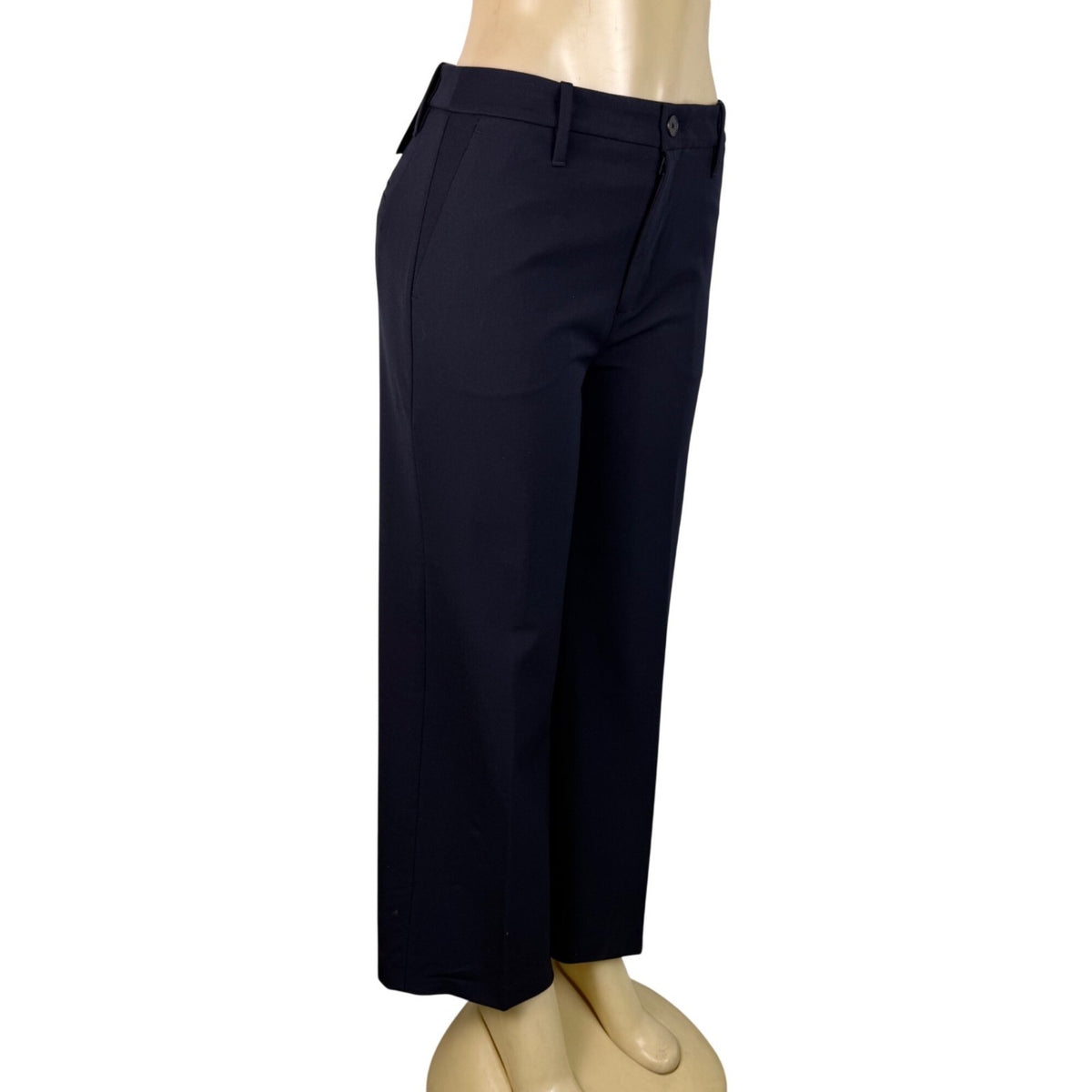 Banana Republic Womens Navy High-Rise Wide-Leg Cropped Pants Size 6L