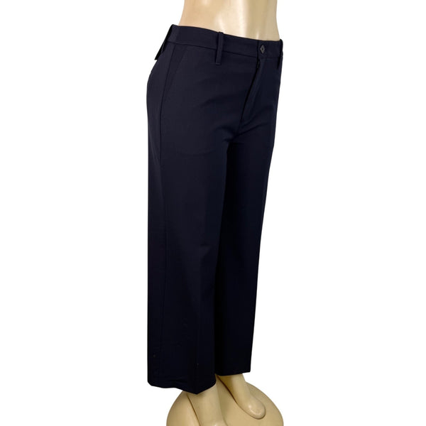 Banana Republic Womens Navy High-Rise Wide-Leg Cropped Pants Size 6L