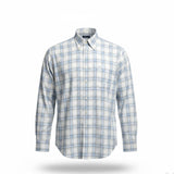 Faconnable Mens Blue/White Cotton Plaid Long Sleeve Button-Down Shirt Size XL