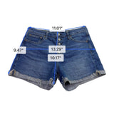 Gap Womens Blue Denim High-Waisted Distressed Button-Fly Shorts Size 28 Regular