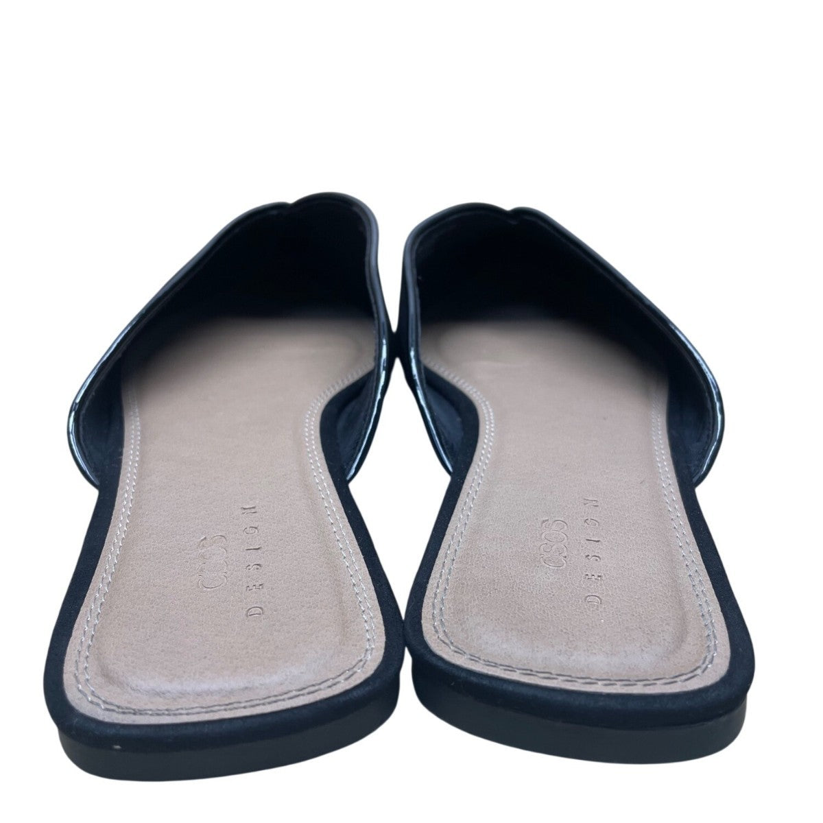Asos Design Women’s Black Suede Slip-On Pointed Toe Wide Fit  Mules Size 11W