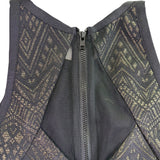 Parker Womens Black  Chevron Fit & Flare Sleeveless Dress Size S