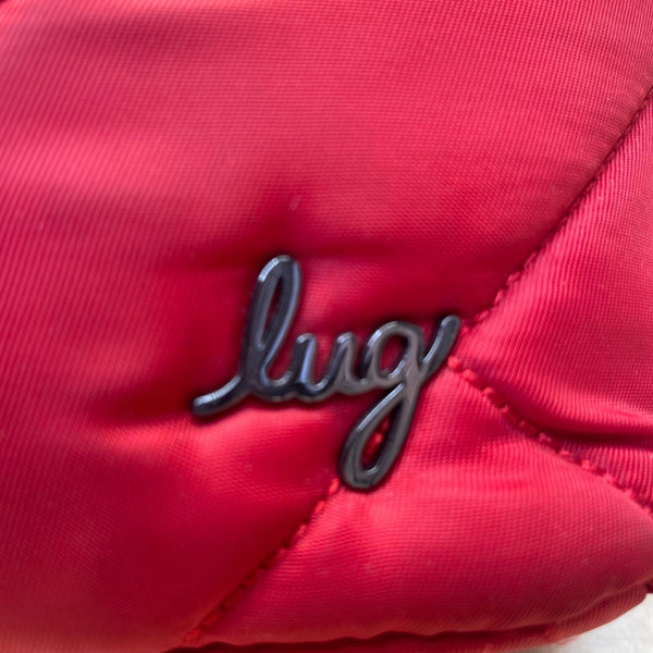 Lug Women’s Red Nylon Quilted Flare With Adjustable Strap Crossbody Bag