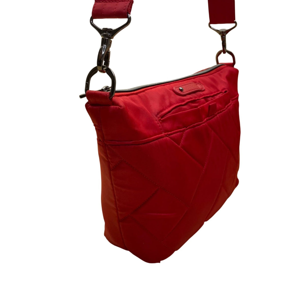 Lug Women’s Red Nylon Quilted Flare With Adjustable Strap Crossbody Bag