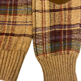 Vintage Polo Ralph Lauren Mens Plaid Knit Sweater With Elbow Patches Sz L - New