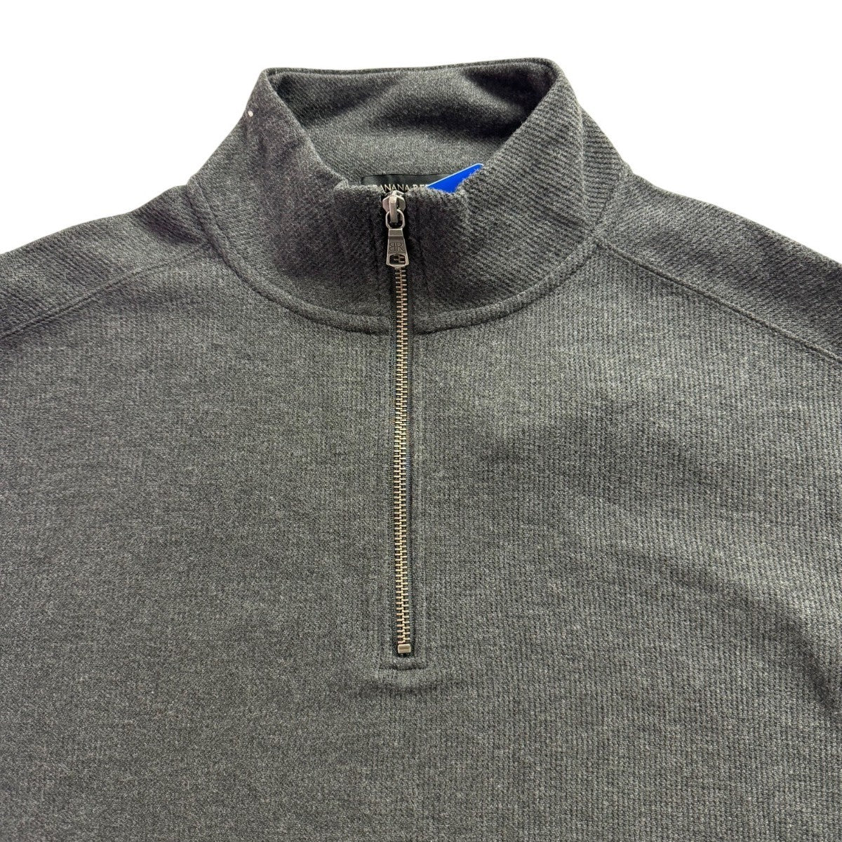 Banana Republic Mens Charcoal Quarter-Zip Pullover Sweater Stylish & Modern Sz L