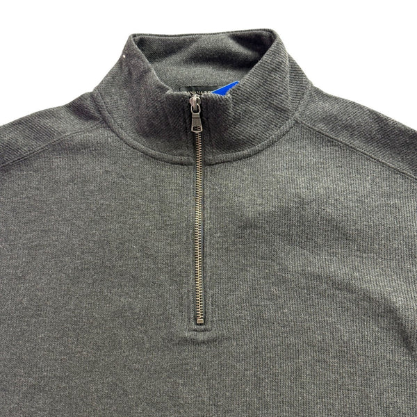 Banana Republic Mens Charcoal Quarter-Zip Pullover Sweater Stylish & Modern Sz L