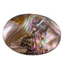Oblong Abalone Shell Brooch G. Silver Multicolor Jewelry Handmade Vintage