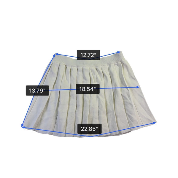 Immodel By Irina Womens White Pleated Skirt Stretch Waist All Seasons Sz  M