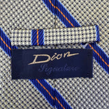Dion Mens Blue & Orange Striped 100% Silk Tie Classic Design