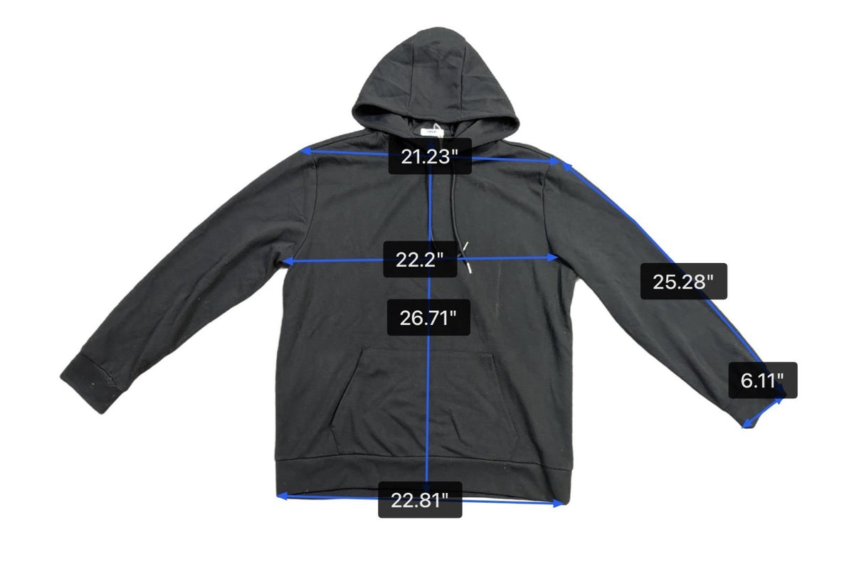 Coofandy Mens Black Hooded Pullover Sweatshirt Casual Style Size XL