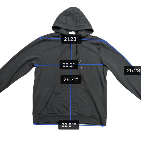 Coofandy Mens Black Hooded Pullover Sweatshirt Casual Style Size XL
