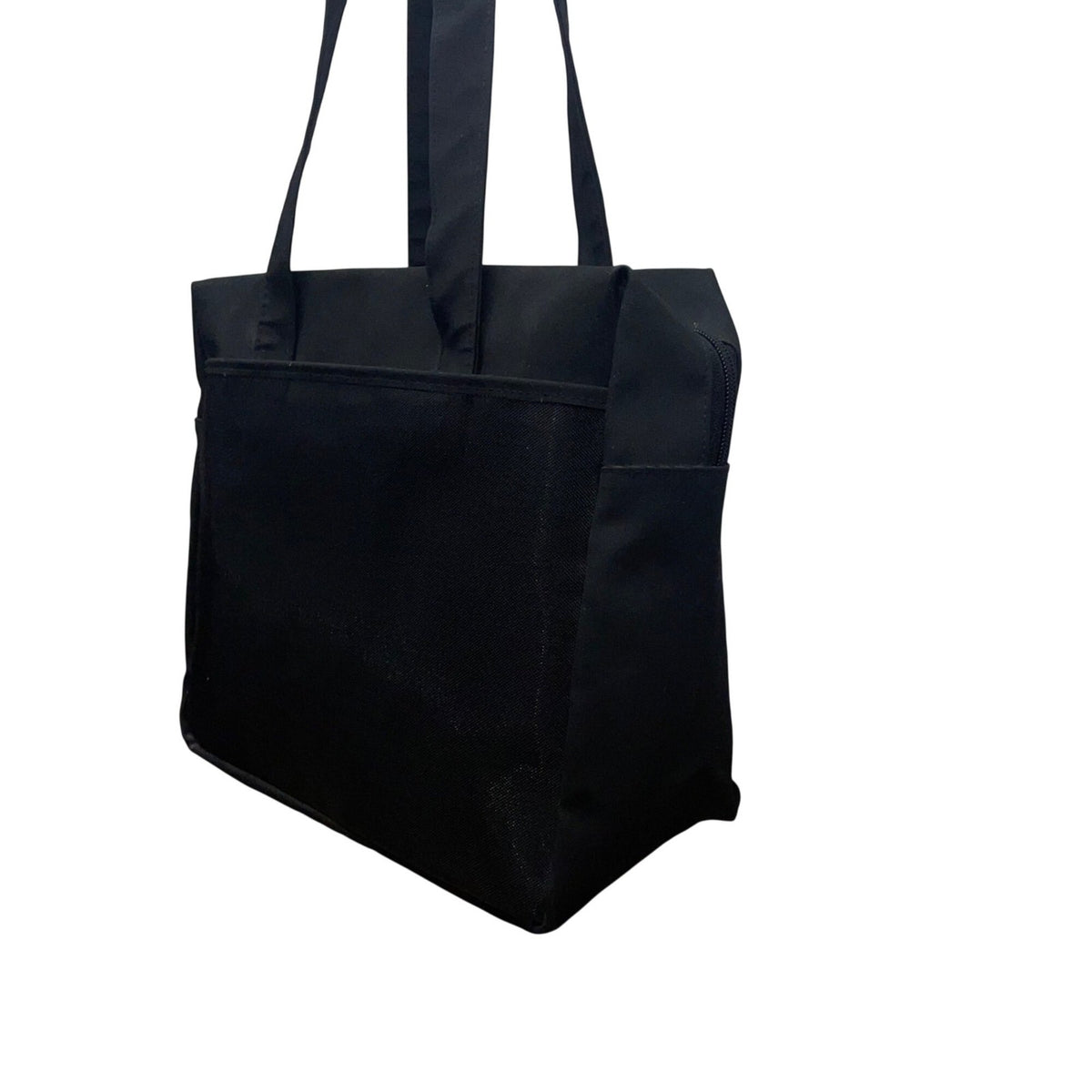 Women’s Black With Zippered Closure And Dual Handles Shoulder Bag
