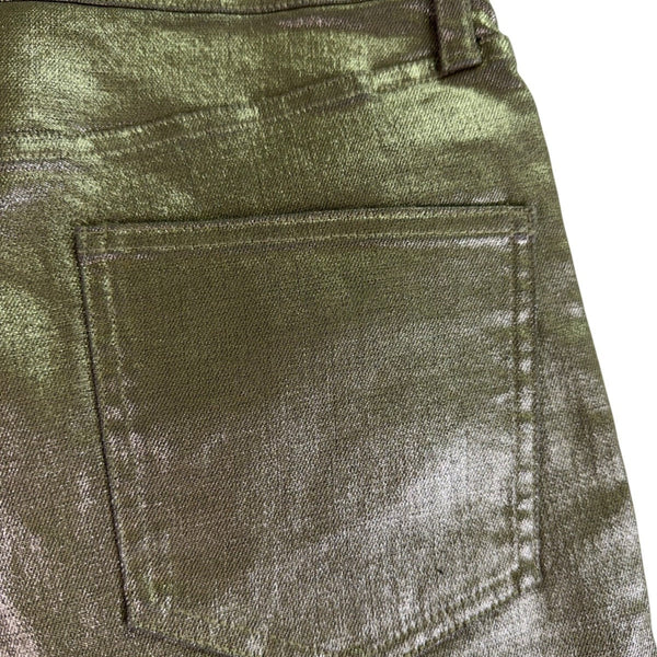 Banana Republic Womens Gold Metallic High-Rise Straight Jean Sz 27