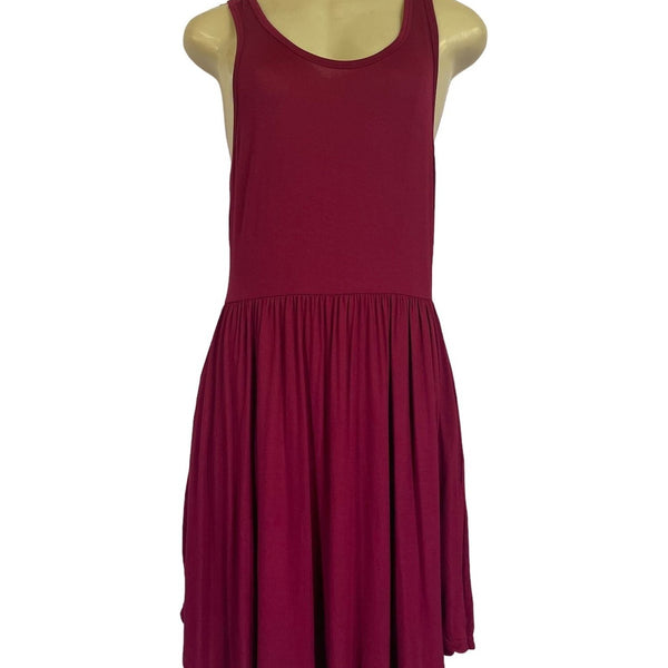 Sleeveless Berry Red WNEEDU Womens Tank Dress Size M New
