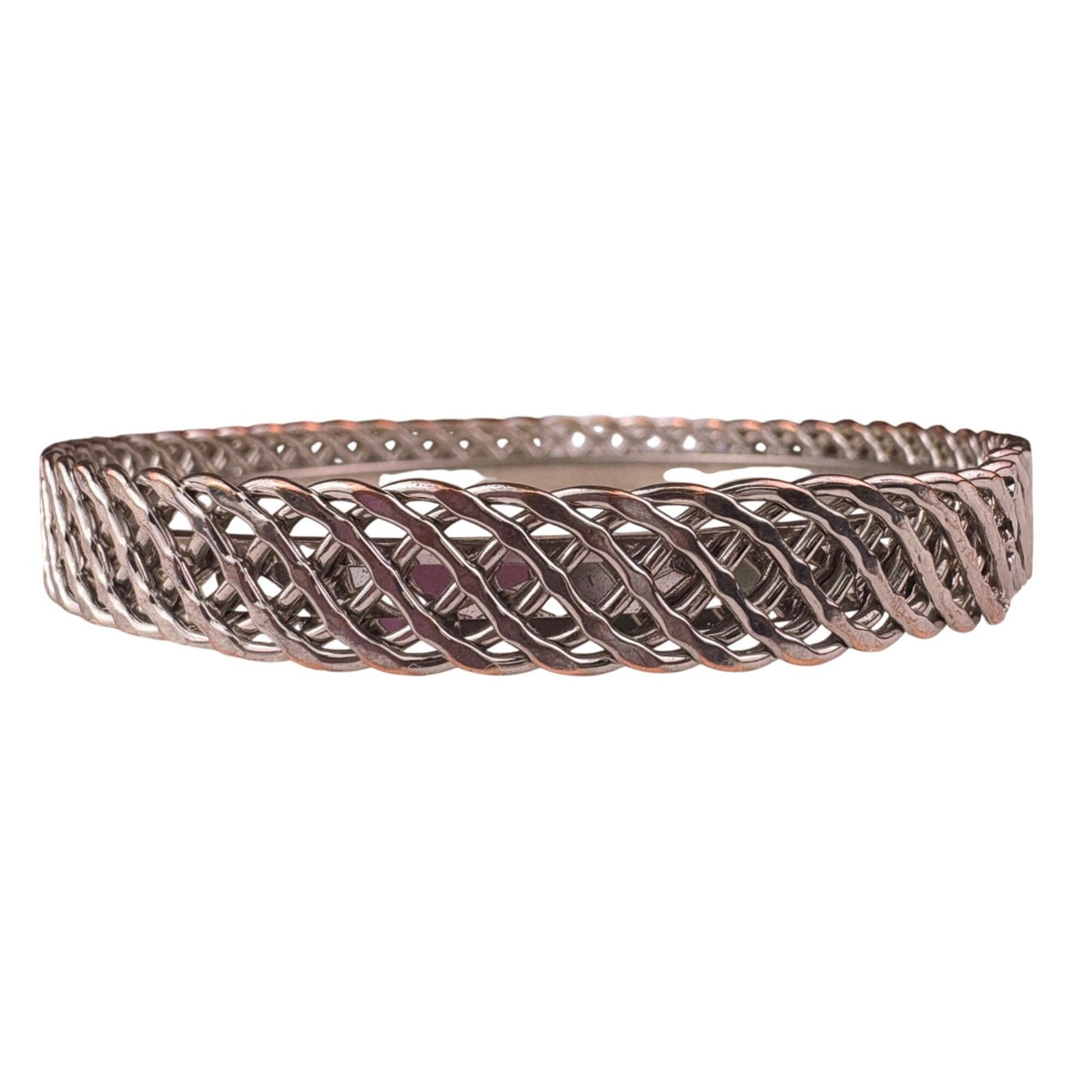 Monet Womens Silver Tone Metal Openwork Design Bracelet Vintage Jewelry
