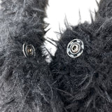 LOLA Women's Black Faux Fur Coat Size L
