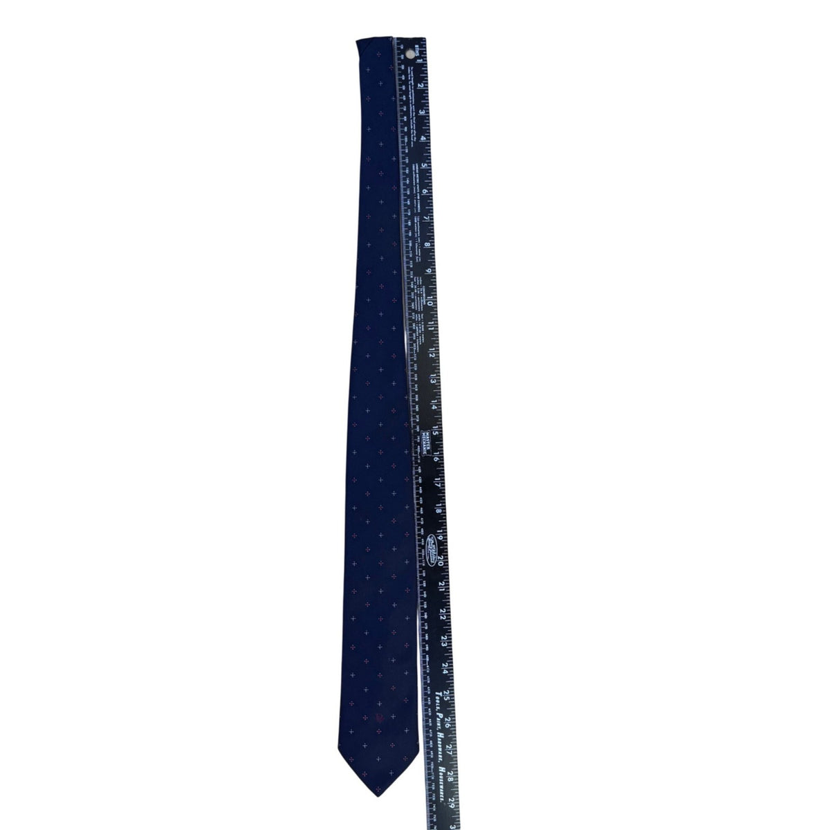 Christian Mens Navy Blue Polyester & Silk Necktie Patterned Classic