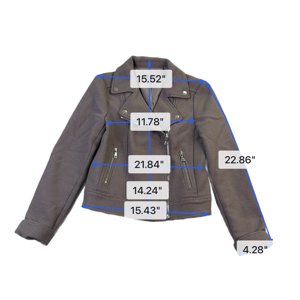 Ann Taylor Womens Gray Zip-Up Moto Jacket Lightweight Stylish Size XS 