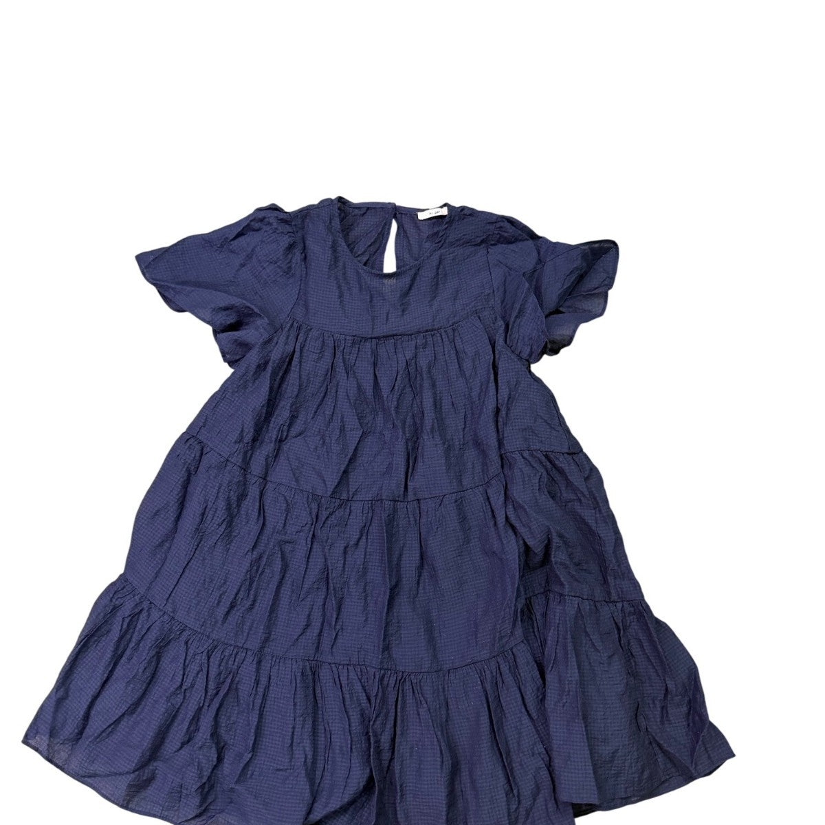Moi Ami Womens Navy Tiered Ruffled Knee-Length Dress Relaxed Fit  Sz XXS