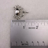 Silver Tone Metal Crab Necklace Pendant Charm Detailed Design