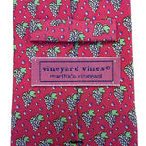 Vineyard Vines Mens Pink Silk Tie Grape Print Handmade USA
