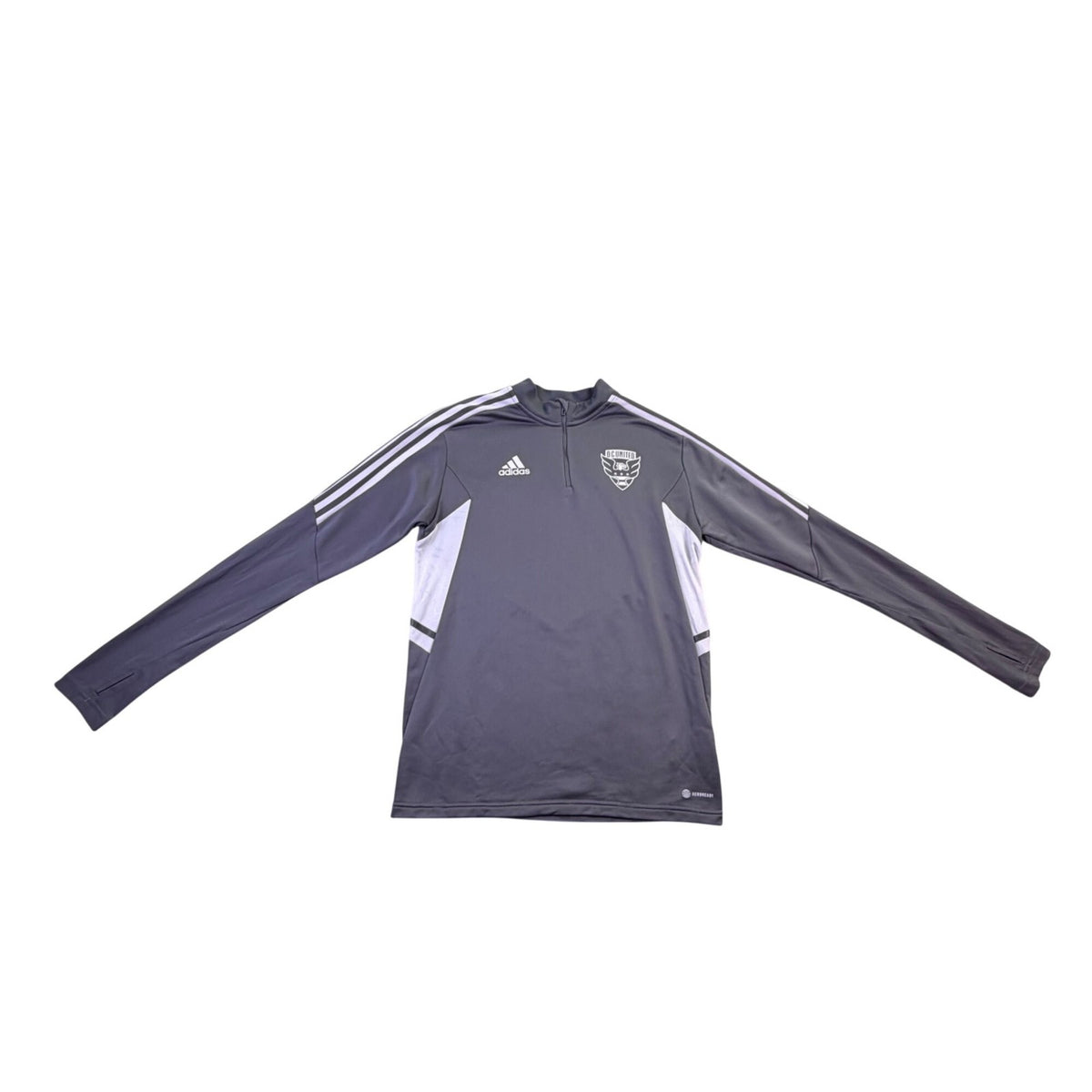 Adidas Mens Gray Training Top With White Stripe Details Size M 