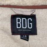 NWT BDG Fluffy  Sipper Casual Light Brown Men's Full Zip Polyester Jacket Size L