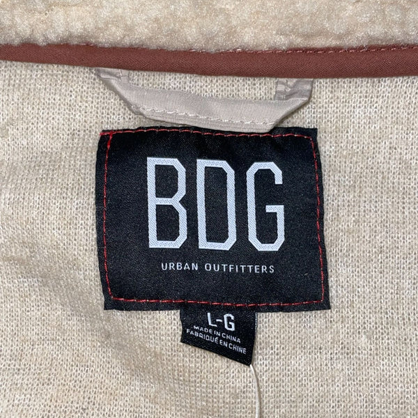 NWT BDG Fluffy  Sipper Casual Light Brown Men's Full Zip Polyester Jacket Size L