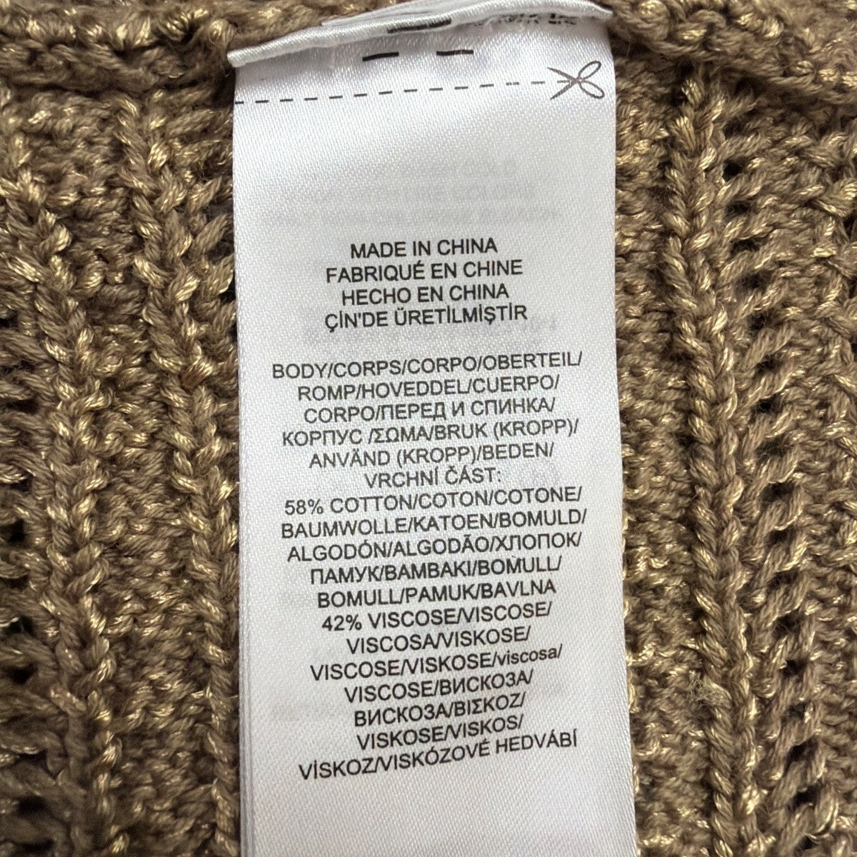 Lauren Ralph Lauren Womens Tan Textured Knit Sweater Relaxed Fit Sz L