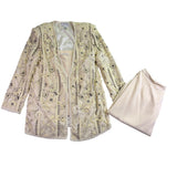 Blacktie Oleg Cassini Womens Beige Two-Piece Tank Top & Skirt Set Size 14