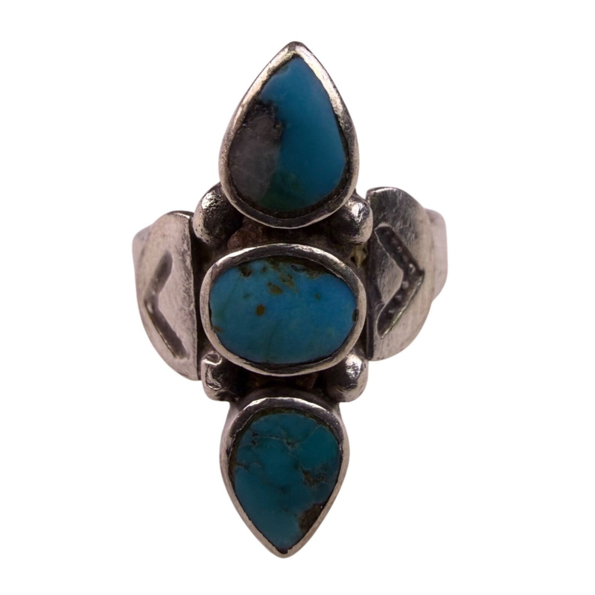 Sterling Silver Womens Turquoise Stone Ring Size 6 Vintag Jewelry Unique