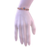 Gold Tone Womens Multi-Color Stone Adjustable Bolo Bracelet With Crystal Accents