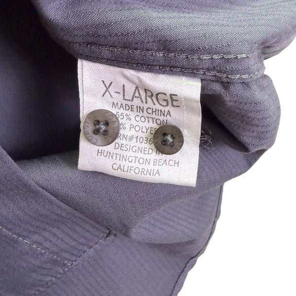 Coastal Mens Gray Cotton Long Sleeve Button-Down Military Style Shirt Size XL