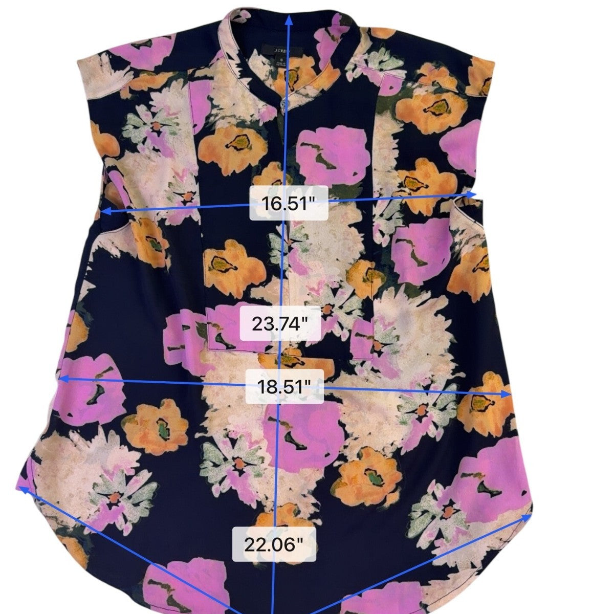 J.Crew Womens Multicolor Floral Print Sleeveless Button-Front Blouse Size S