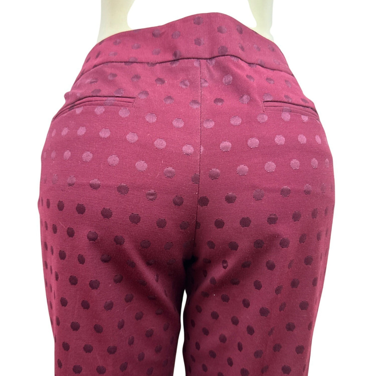 Talbots Womens Burgundy Polka Dot Ankle Pants Size 8