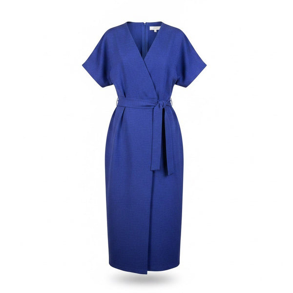 Closet London Womens Blue Kimono Midi Dress With Belt Size US 12