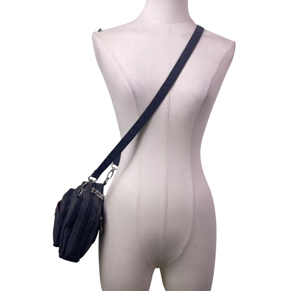 Baggallini Women’s Black Nylon Adjustable Strap Multi-Compartment Crossbody Bag