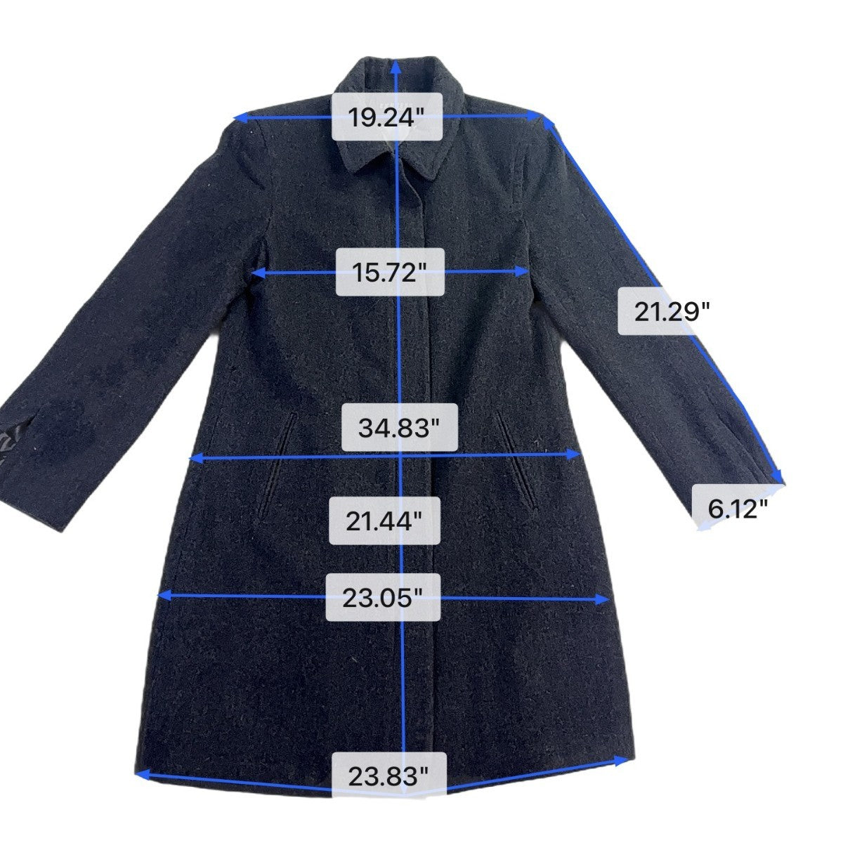 Express Womens Gray Zip-Up Coat Fully Lined Slim Fit Classic Size 9/10