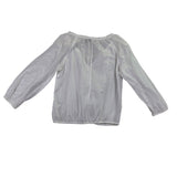 Sandwich Womens White Cotton Boho Blouse Lightweight Drawstring 3/4 Sleeve S 36