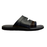 Sreeleathers Black Leather Cushioned Soles Open-Toe Chappal Sandals Sz 10US