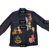 Bob Mackie Womens Black Floral Embroidered Jacket 