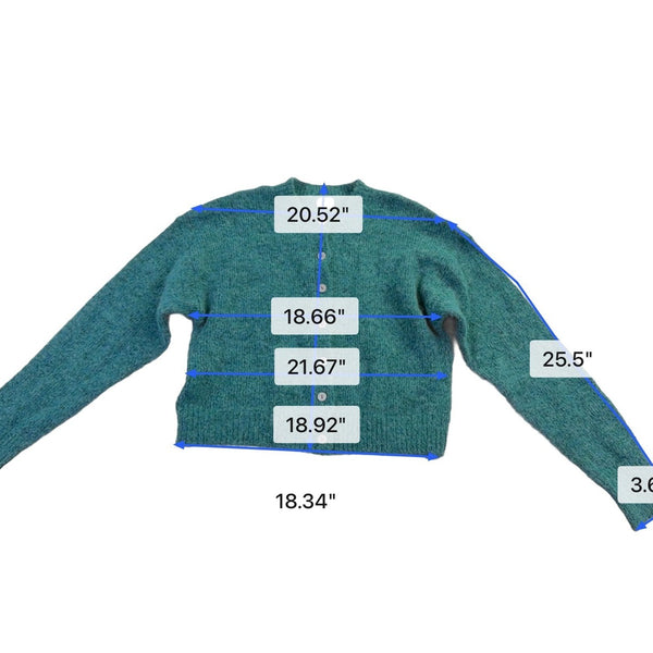 Cotton:On Womens Green Wool Blend Button-Up Cardigan Sweater Soft Textured Sz M
