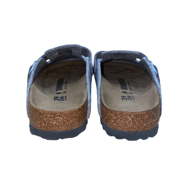 Birkenstock Women’s Light Gray Wool Narrow Fit Slip-On Boston Clogs Size L8