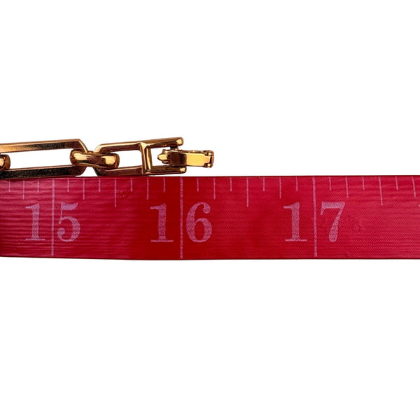 Monet Womens Gold Tone Red Enamel Link Necklace Chain Vintage Jewelry