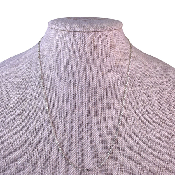 Modern Sterling Silver Figaro Chain Necklace Italy 925 Mens Womens Jewelry