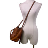 Lauren Conrad Women’s Brown Faux Leather Gold Flower Hardware Shoulder Bag