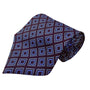 Perry Ellis Mens Burgundy & Blue 100% Silk Geometric Pattern Necktie