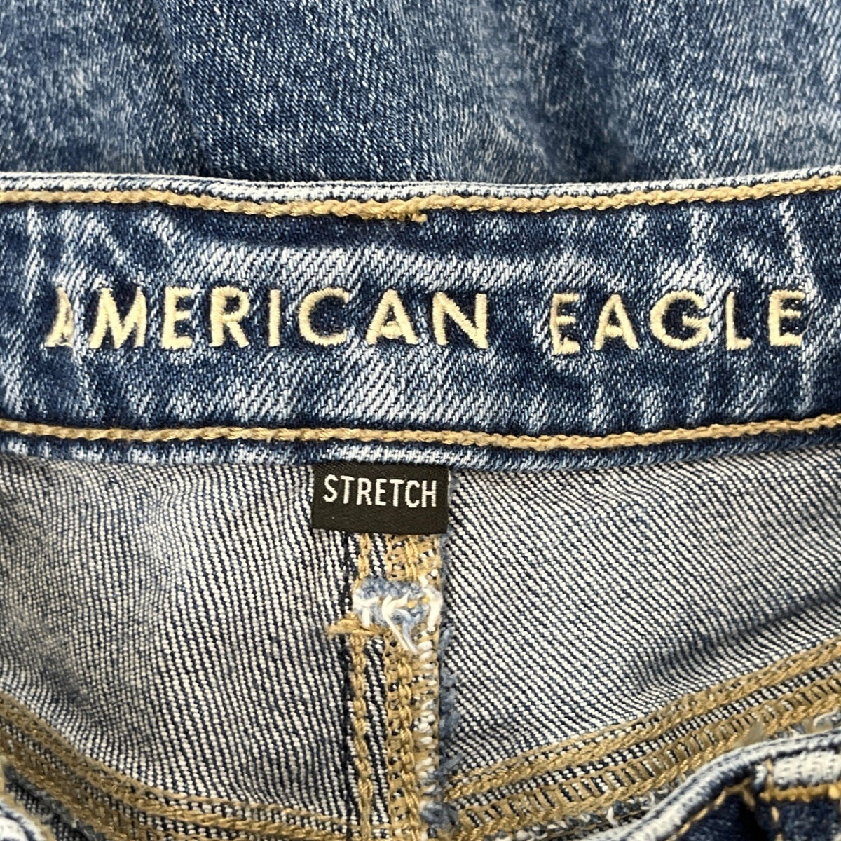 American Eagle Wide Leg Stretch Denim Jeans Womens Medium Wash Size 0