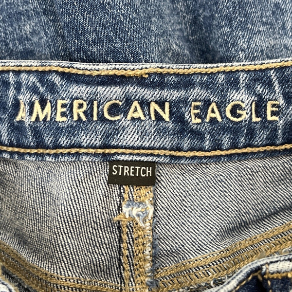 American Eagle Wide Leg Stretch Denim Jeans Womens Medium Wash Size 0